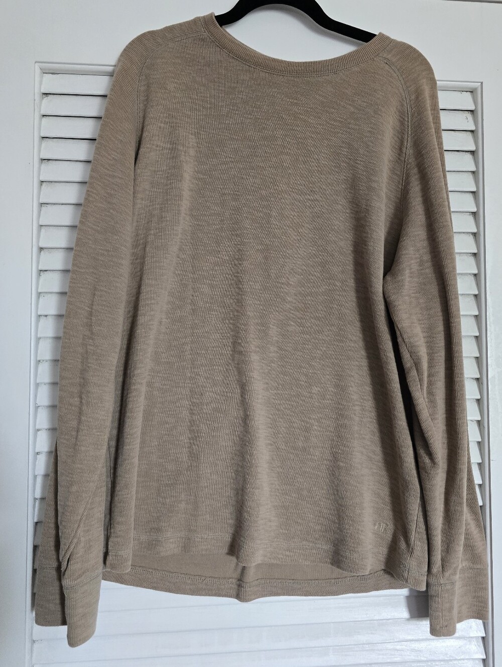 Banana Republic Women's Tan Crewneck Cotton Blend Long Sleeve Top Size Large